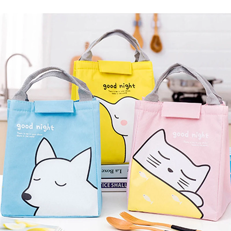 Cooler Lunch Bag Fashion Ctue Cat Multicolor Bags Women Waterproof Hand Pack Thermal Breakfast Box Portable Picnic Travel | Багаж и сумки