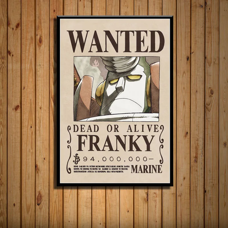 Один кусок Luffy Wanted плакат Классический Япония Аниме Борьба Горячая искусство холст живопись плакат настенный Декор для дома - Цвет: 8