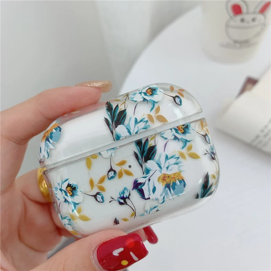 1134F Чехол для наушников для Apple Airpods Pro, чехол с мраморным рисунком, силиконовый чехол для Apple Air Pods Pro 3, наушники с цветком для девочек - Цвет: 1134F