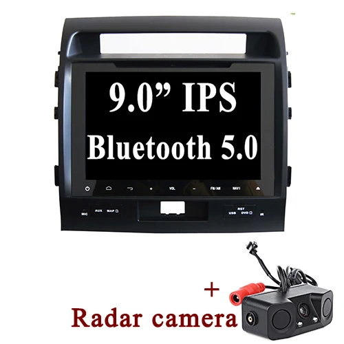 with Radar camera YAZH для Toyota Land Cruiser In-Dash автомобильный мультимедийный плеер с 9,0 ”ips 1024*600 HD радио/Carplay/зеркальная связь/Bluetooth 5,0 - Цвет: with Radar camera