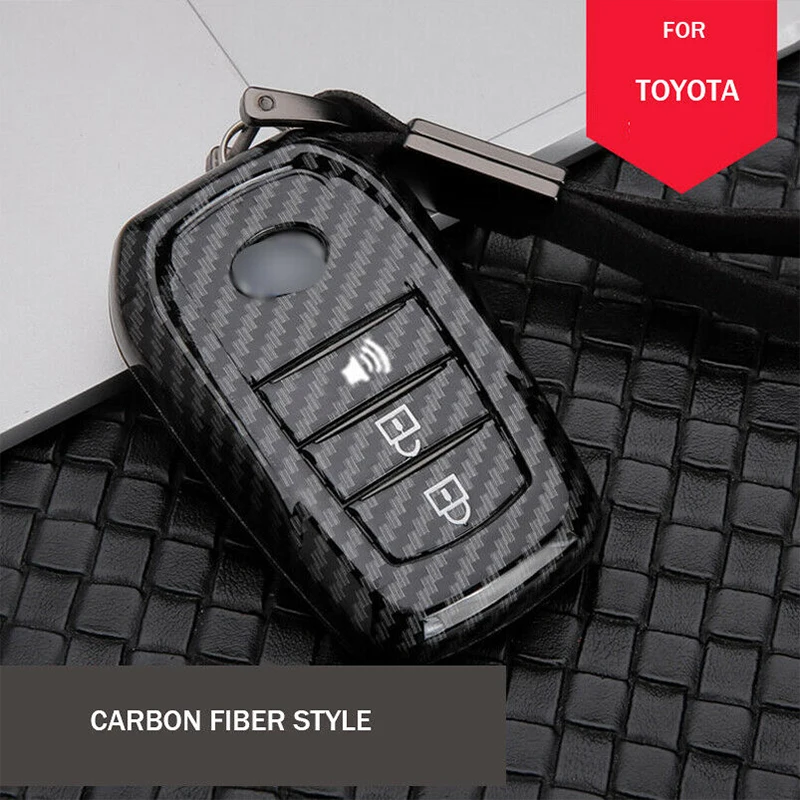 

Чехол для автомобильного брелока из углеродного волокна, чехол для Toyota Hilux, HIGHLANDER, Camry, RAV4, Innova, Рие, LAND CRUISER, Прадо, автомобильные аксессуары