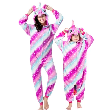 

Kigurumi Adult Unicorn onesie pajamas Flannel Anime Pijama Girl boy Cosplay Warm Sleepwear Hooded Homewear Women Animal Pajama