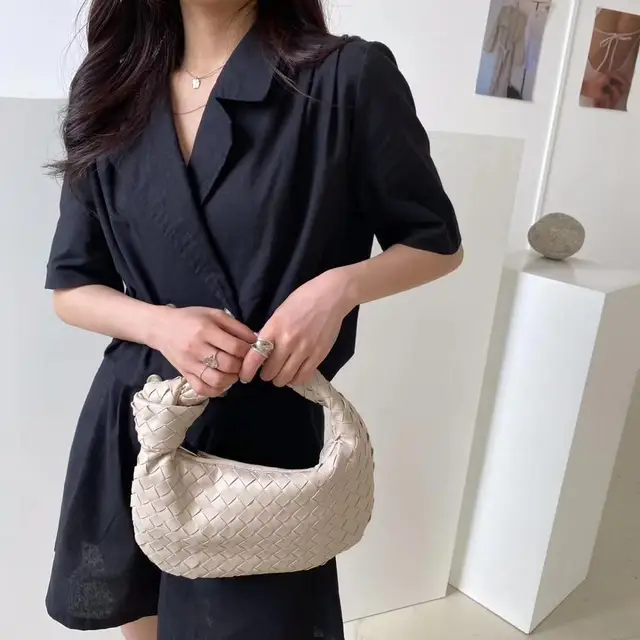 2021 Fashion hand-woven bag designer luxury brand women bags lady shoulder bags PU knotted handbag leather casual handbag 2