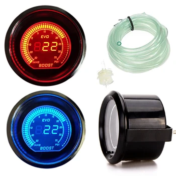 

1pc 52mm 12V 0-35psi Dial Blue/Red LED Digital Turbo Boost Vacuum Meter For EVO PSI Pressure Gauge Accessories Parts