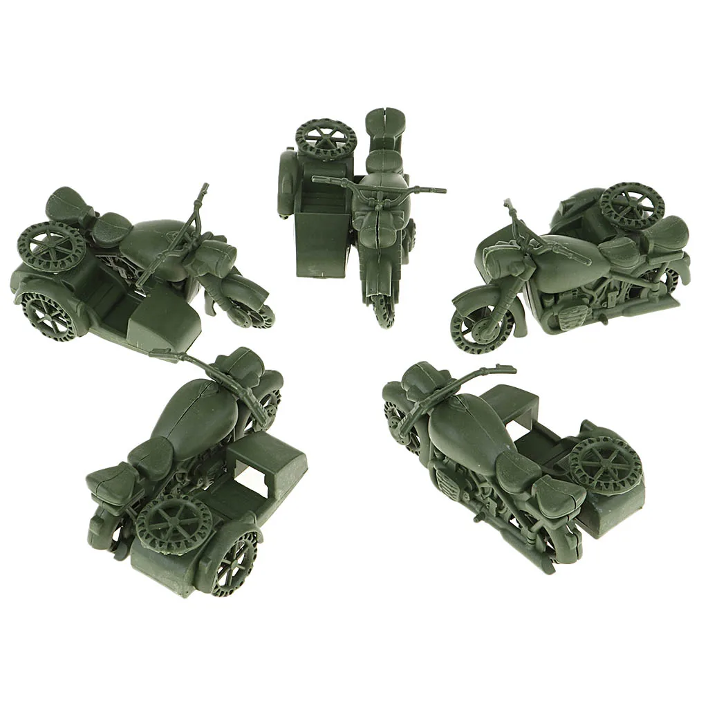 Package of Army Motorcycle Model for WWII German Soldier Diorama DIY Wargame Models Kits, Sand Table Model Building Accs
