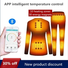 Conjunto de ropa interior térmica con batería USB para invierno, pantalones térmicos con Control de temperatura para teléfono móvil