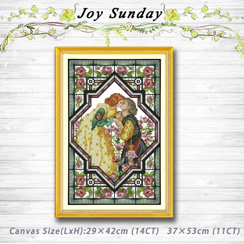 

Lovers in the Rose Garden decor painting 14CT 11CT counted cross stitch kits embroidery set Needlework Set chinese cross stitch
