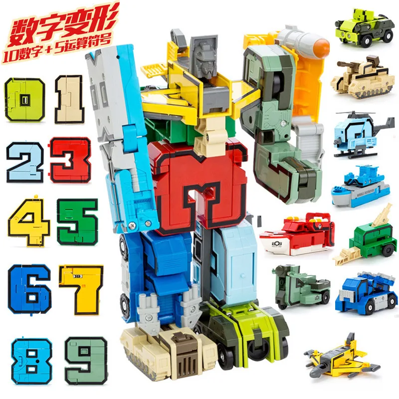 

Goood with Numbers Transformation Toy Jingang Fit Educational Robot Boy All Set Children Lettered Mythical Creatures Combat Team