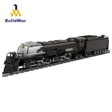 BuildMoc Hohe-Tech Zug Station Union Pacific 4014 Großer Junge Bausteine Hohe-Tech MOC Mechaniker Eisenbahn Modell ziegel Spielzeug Geschenk