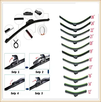 

Car auto Frameless Bracketless Rubber Wiper Blade for Fiat Fiorino 595 500 500S Toro Fullback Aegea 500X Argo 500L 124