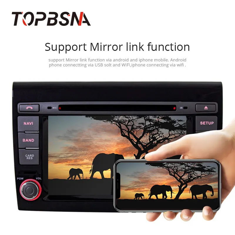 Top TOPBSNA 2 Din 8 CORE Android 9.0 Car DVD Player for Fiat Bravo 2007-2012 WIFI Multimedia GPS Stereo Car Radio headunit auto RDS 1