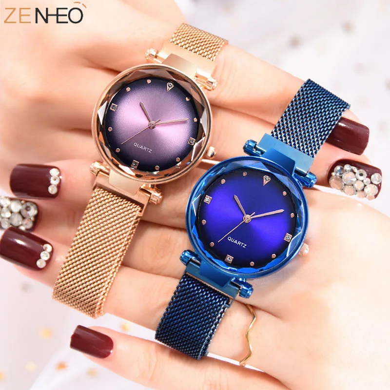 

Ladies Milanese loops watches Wristband Women's Magnetic buckle Quartz watch Women's Watches Girls gift clock dropshipping