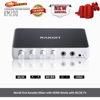 

HDMI Portable Digital Stereo Audio Echo System Machine Karaoke Mixer Amplifier with 2Mics Works with 4K TV PC Home Theater EU