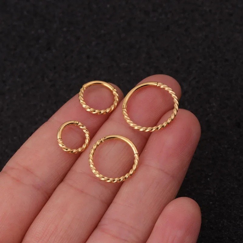 1Pc 6-12mm 16G Surgical Steel Hinge Segment Nose Ring Septum Clicker Ear Helix Tragus Hoop Ring nose ring gold nose ring - Image 5