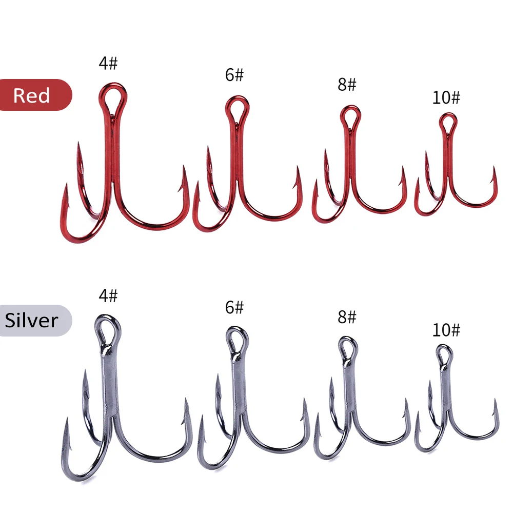 20 шт. рыболовные тройные Крючки 4#/6#/8#/10# Высокоуглеродистая сталь колючие рыболовные крючки Крючки для рыбы
