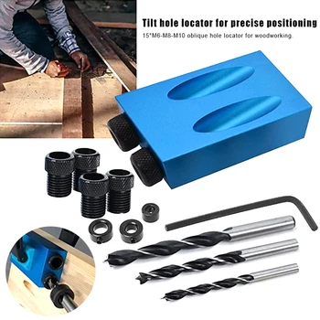

High Inclined Hole Locator Kit Wood Clamp Fixture Carpentry Tool Accessories Durable for Woodworking LG66
