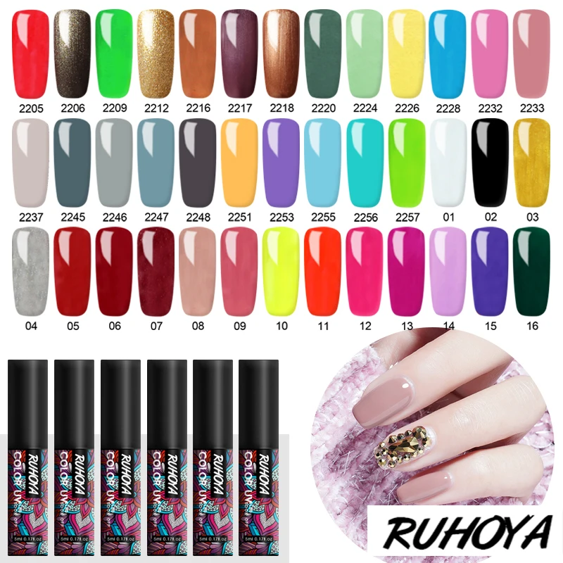 Ruhoya 5 мл Гель лак для ногтей Hybrid UV маникюра Off Gellak Белый ногтей| |