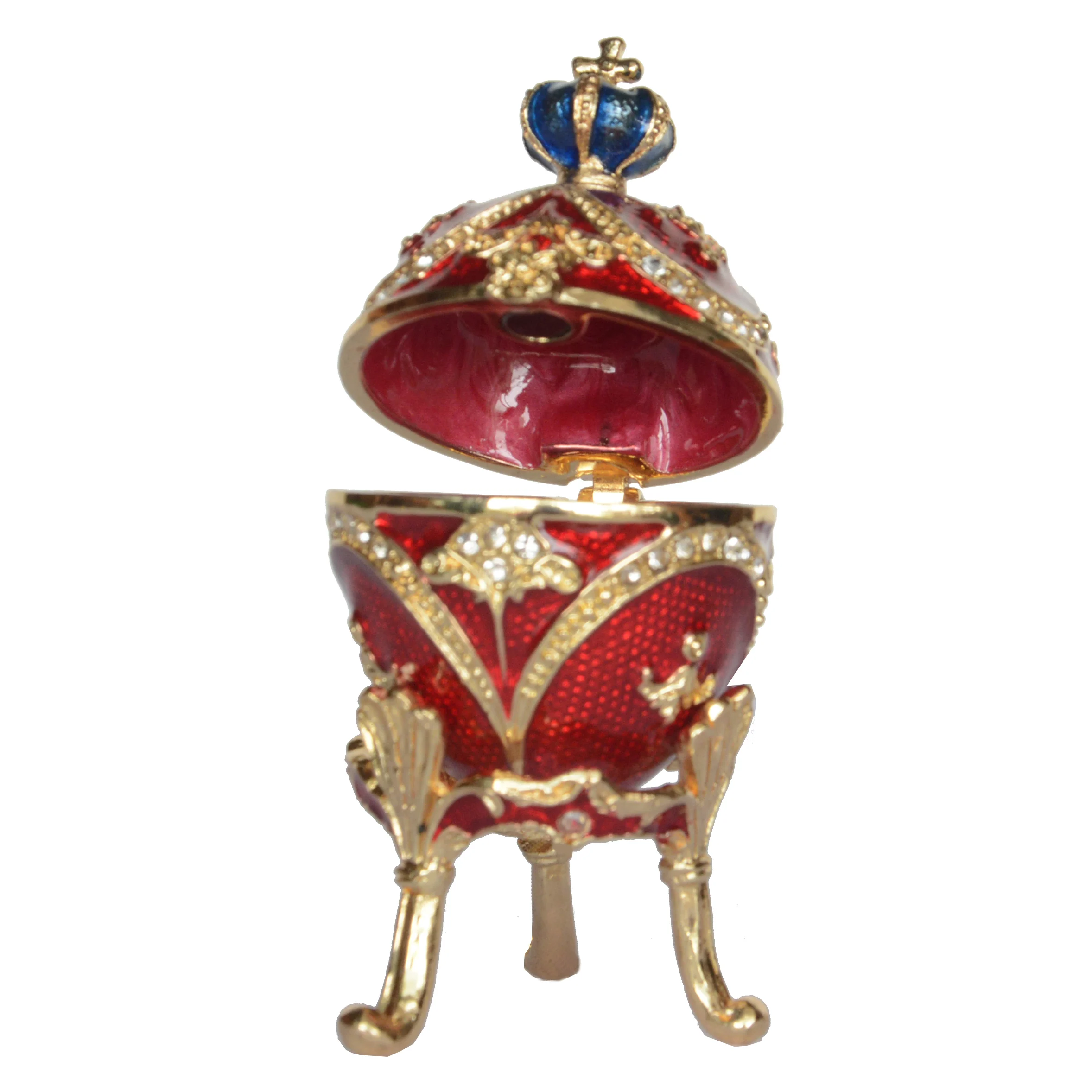 Easter Egg Bejeweled Trinket Box Metal Tabletop Crafts Birthday Gifts for Her Collectibles