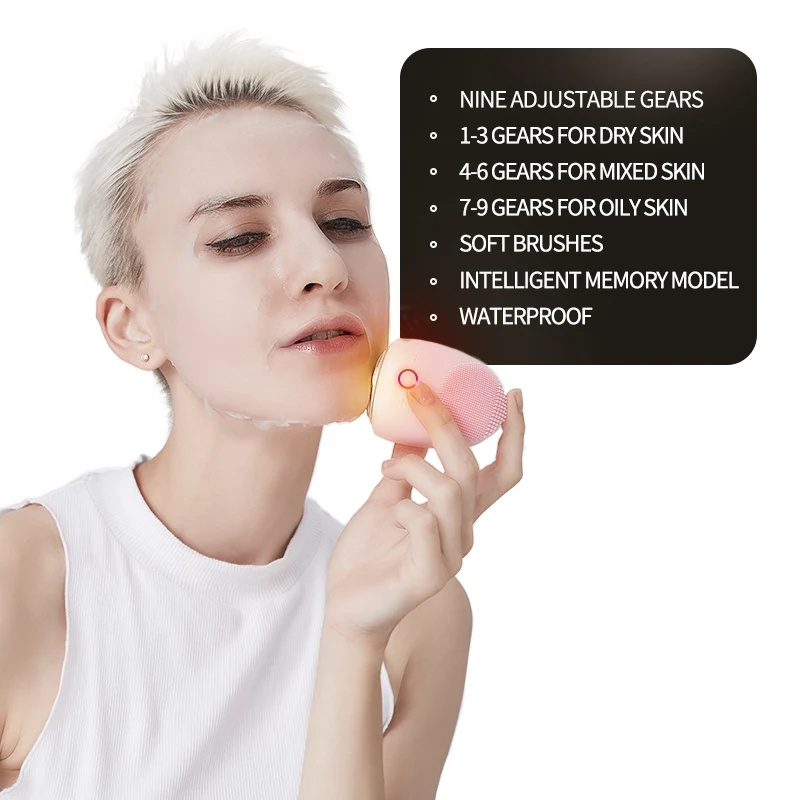  BLINGBELLE Silicone Makeup Remover LED Light Therapy Heating Pore Cleaner Warm Cleansing Face Brush - 4000143473956