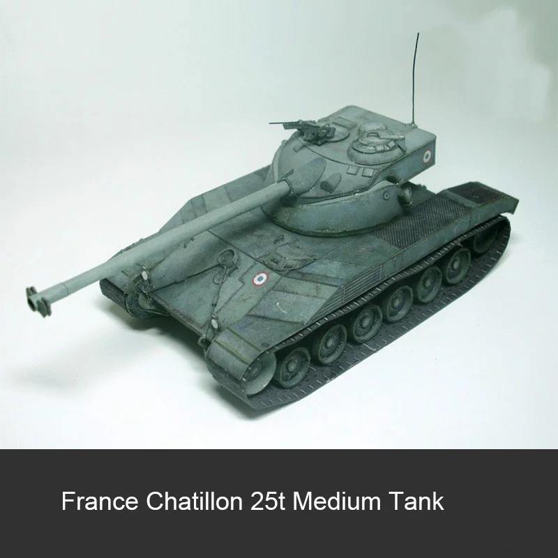 1:35 3D бумажная модель Франция Chatillon 25t средняя танка Бумажная легальной системы