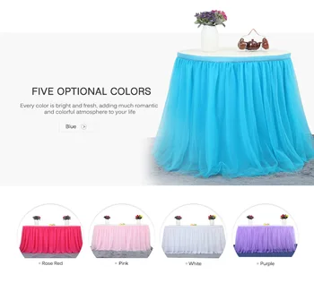 

MultiColor Table Skirt Tableware Cloth Wedding Tutu Tulle Table Skirt Baby Shower Party Home Decor Table Skirting Birthday Party