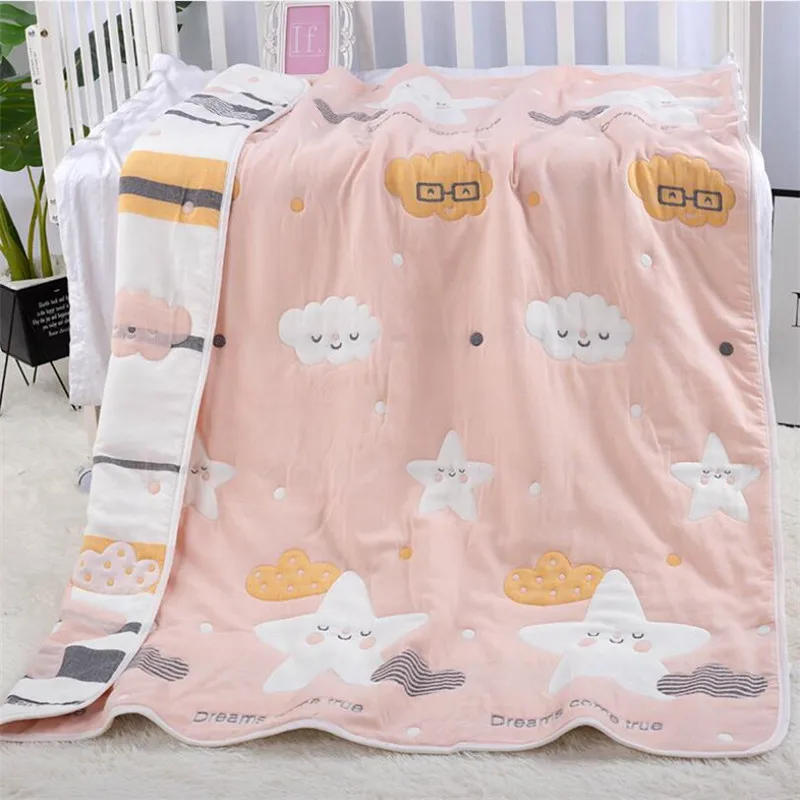 Kids Sleeping Blanket Autumn Winter Warm Muslin Cotton 10 Layers 120x150cm