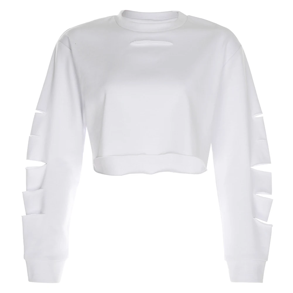 

2019 Autumn Causal Solid Loose Tops Women Sexy Hollow Out Oversized top Women Streetwear Autumn Pullover New Arrivals