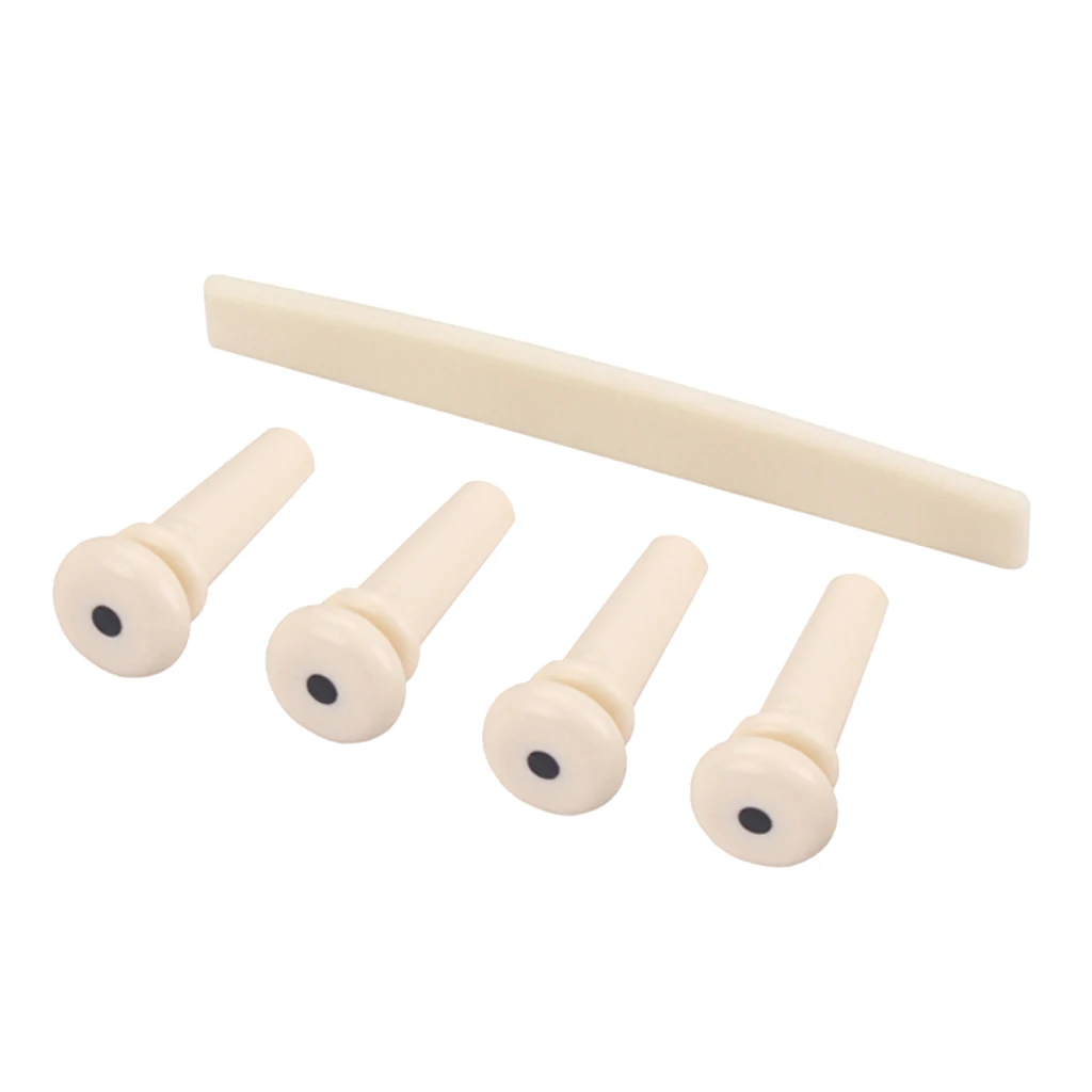 Bridge Pins Saddle Rosewood Bridge Kit for 4 String Bass Guitar Replacement