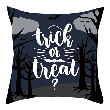 

Fall Halloween Pumpkin Pillow Case Tree Pattern 45*45cm Polyester Cushion Cover Decorative Sofa Home Car Throw Decor Pillowcover