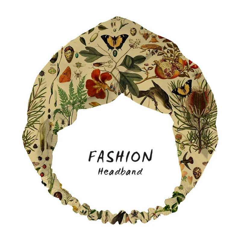 

2020 Women Headband Hair Bands Accessories Fashion Summer Biology Print Bohemian Turban Bandanas Hairband Headdress Scrunchies