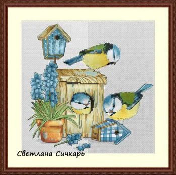 

GG Top Quality Lovely Counted Cross Stitch Kit counted embroidery cross stitch The Blue Bird