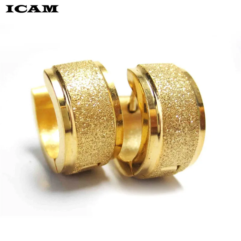 ICAM/Золотые матовые серьги в форме колец для детей девочек женщин красивые клипсы