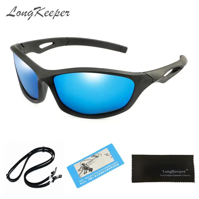 

LongKeeper Sport Polarized Sunglasses Kids Child Flexible Sun Glasses With Rope Girl Boy Outdoor Mirror UV400 ciclismo gafas