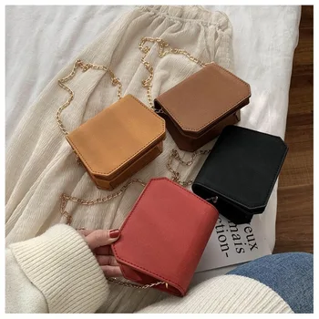 

French niche new women's bag 2020 wild scrub texture fashion shoulder messenger bag mini small square bag