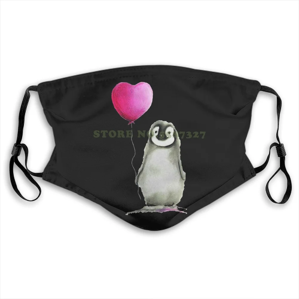 Face Mask Boardrippaz Pinguin Penguin Herz Ballon Heart Baloon Love Liebe Cute Fun Female Summer Hot Sale Print Diy Masks | Аксессуары