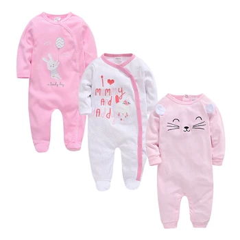 

2020 2 3pcs/lot Summer Baby Boy roupa de bebes Newborn Jumpsuit Long Sleeve Cotton Pajamas 0-12 Months Rompers Baby Clothes