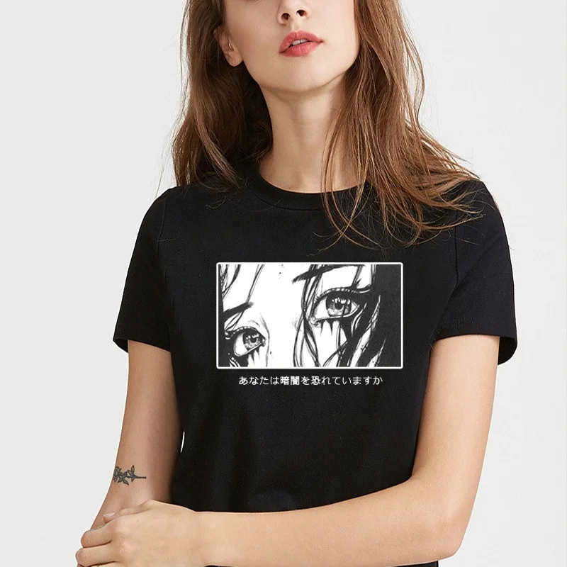 

VIP-JBH Dames T Shirt Are You Afraid of The Dark Japanese Tshirt Harajuku Style Aesthetic Anime Clothes Men/women Tees Grunge