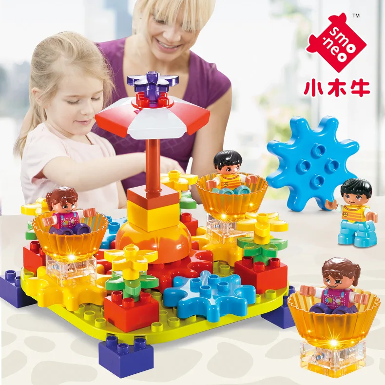 

SMONEO 66003 Large Particles Compatible Light Building Blocks Gorgeous Rotary Table Building Blocks 49 Grain 3-Year-Old 5-Year-O