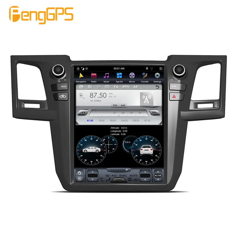12,1 ''Тесла Android 9,0 PX6 встроенный DSP беспроводной CARPLAY Автомобильный мультимедийный радио для Toyota Fortuner 2007- gps навигация