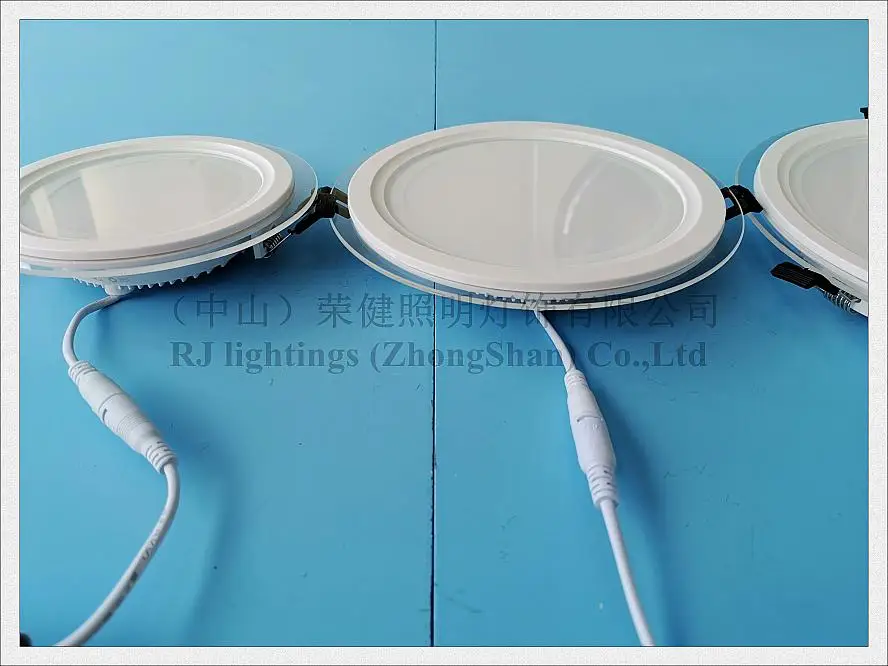 glass aluminum round / square ceiling LED panel lamp light SMD5730 12led 6W / 24led 12W / 36led 18W / 48led 24W  downlight flat panel led lights