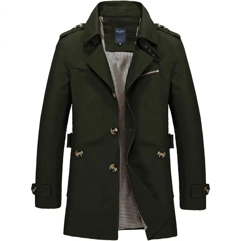 Зимнее пальто, Мужская Повседневная ветровка, длинная приталенная куртка из хлопка, с эффектом потертости, однобортная, в стиле панк, мода 5XL, JokerNew Gabardina