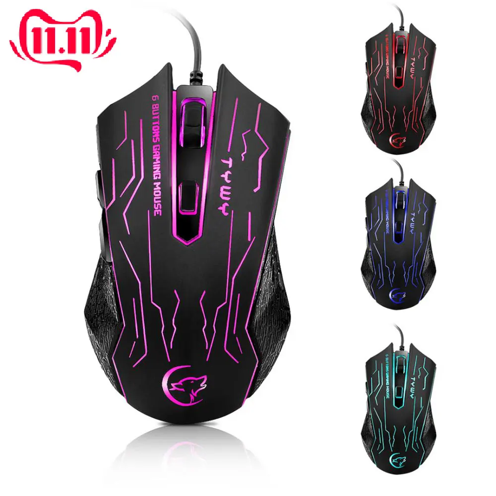 

USB Wired Computers PC Laptop Game Mouse Colorful LED Backlight 3200DPI Optical Wired Gaming Mouse Mice For Desktop Laptop PC