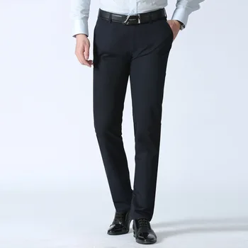 

2020 Spring Autumn Men's Casual Pants Brand Classic Full Length Suit Straight Cotton Business Man Plus Big Size 40 42 Trousers