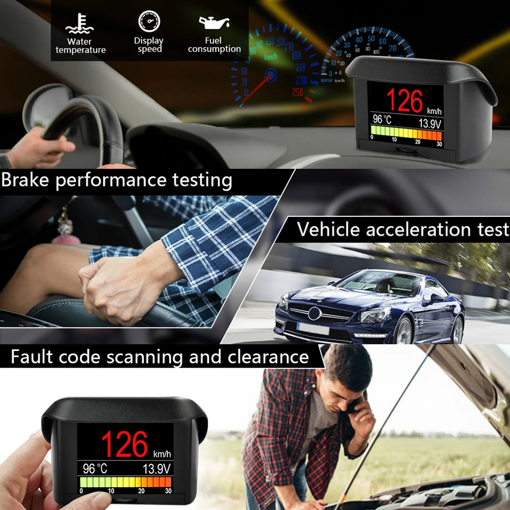 ANCEL A202 On-board Computer Car Digital Computer Display Speed Fuel Consumption Temperature Gauge OBD2 Automobile Scanner 6