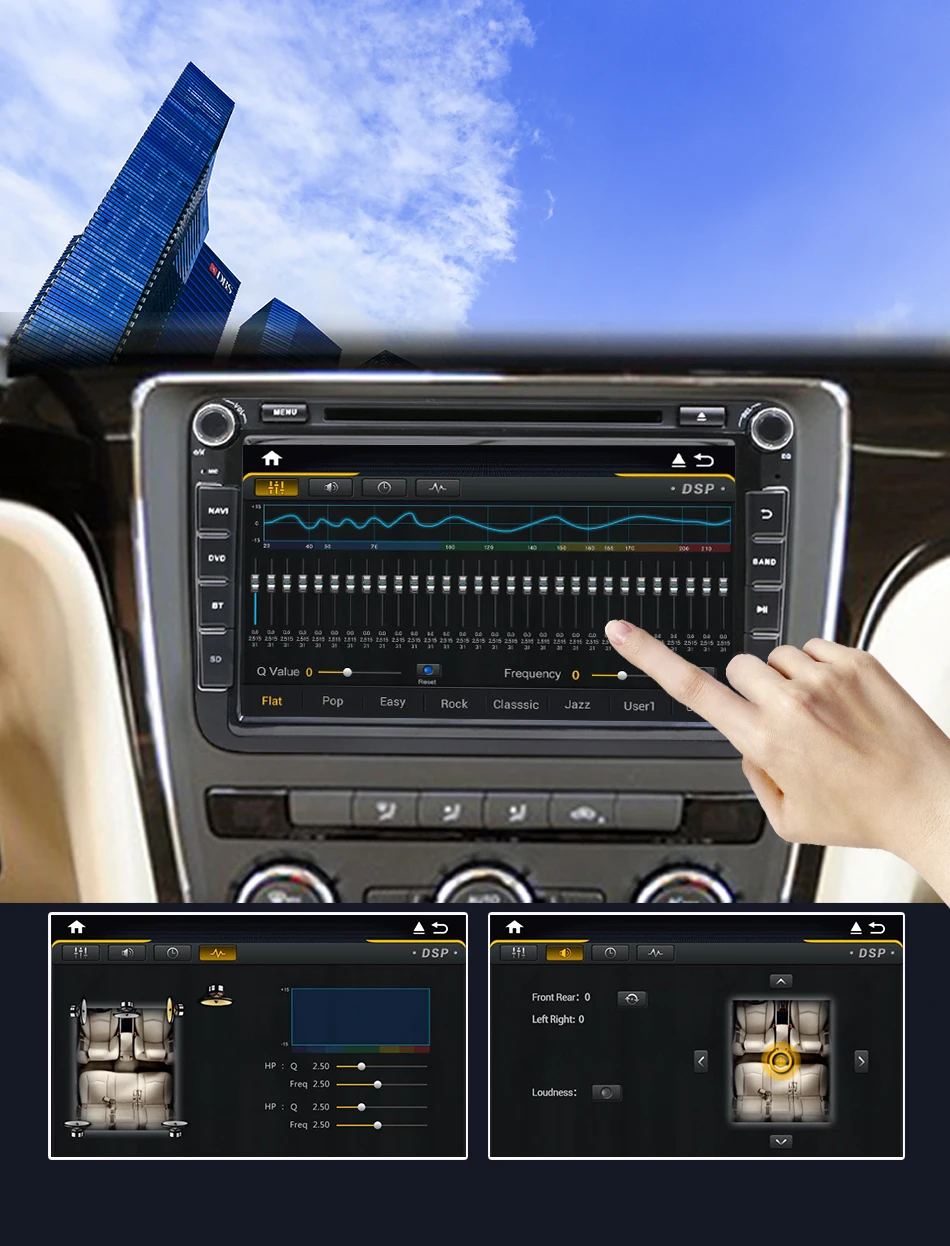 Eunavi 2 din Android 9,0 PX6 автомобильный dvd радио gps для VW Volkswagen Polo Jetta passat b6 b7 cc fabia skoda Touran golf 6 Tiguan DSP