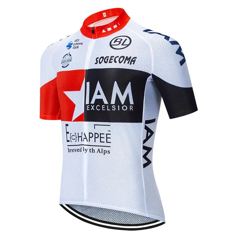 Новинка, команда I AM Cycling jersey 20D, велосипедные штаны, мужские летние быстросохнущие профессиональные велосипедные рубашки, Maillot Culotte, одежда - Цвет: Белый