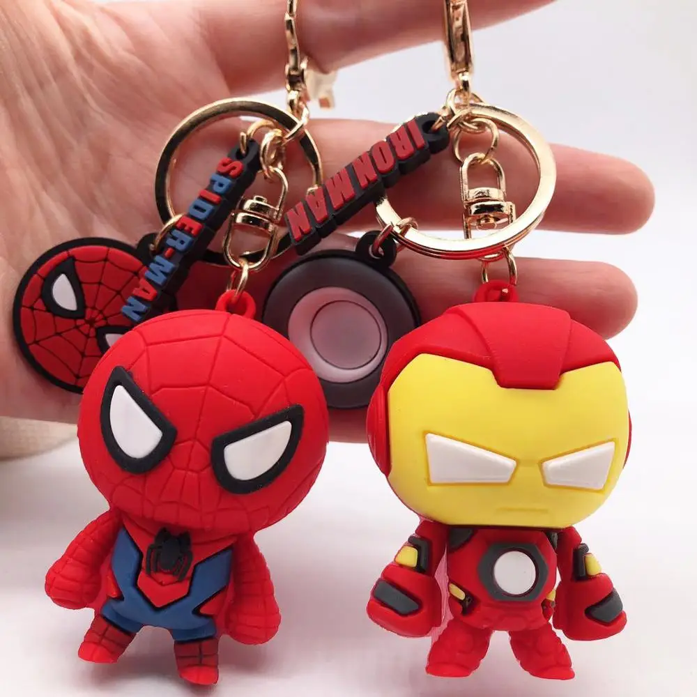 Marvel Avengers Cute Keychain Cartoon Iron Man Thor Hulk Captain America Car Keychain Kids Bag