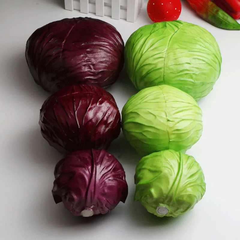 

Simulation Cabbage Foam Fake Vegetable Cabbage Purple Cabbage Green Food Model