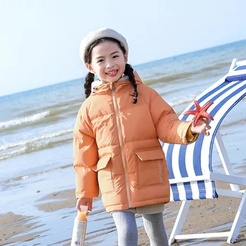 

2020 Winter Boys Down Jacket Hooded Thick Warm Toddler Girls Outerwear Coat 1-7 Years Kids Girl Winter Coat Baby Parka