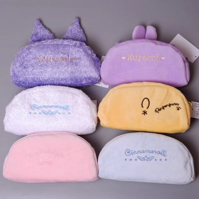 Sanrio Kawaii Plush Kuromi My Melody Purin Dog Cinnamoroll Plushie Bag Anime Coin Purse Stuffed Storage Bags Toys for Girl Gifts 2